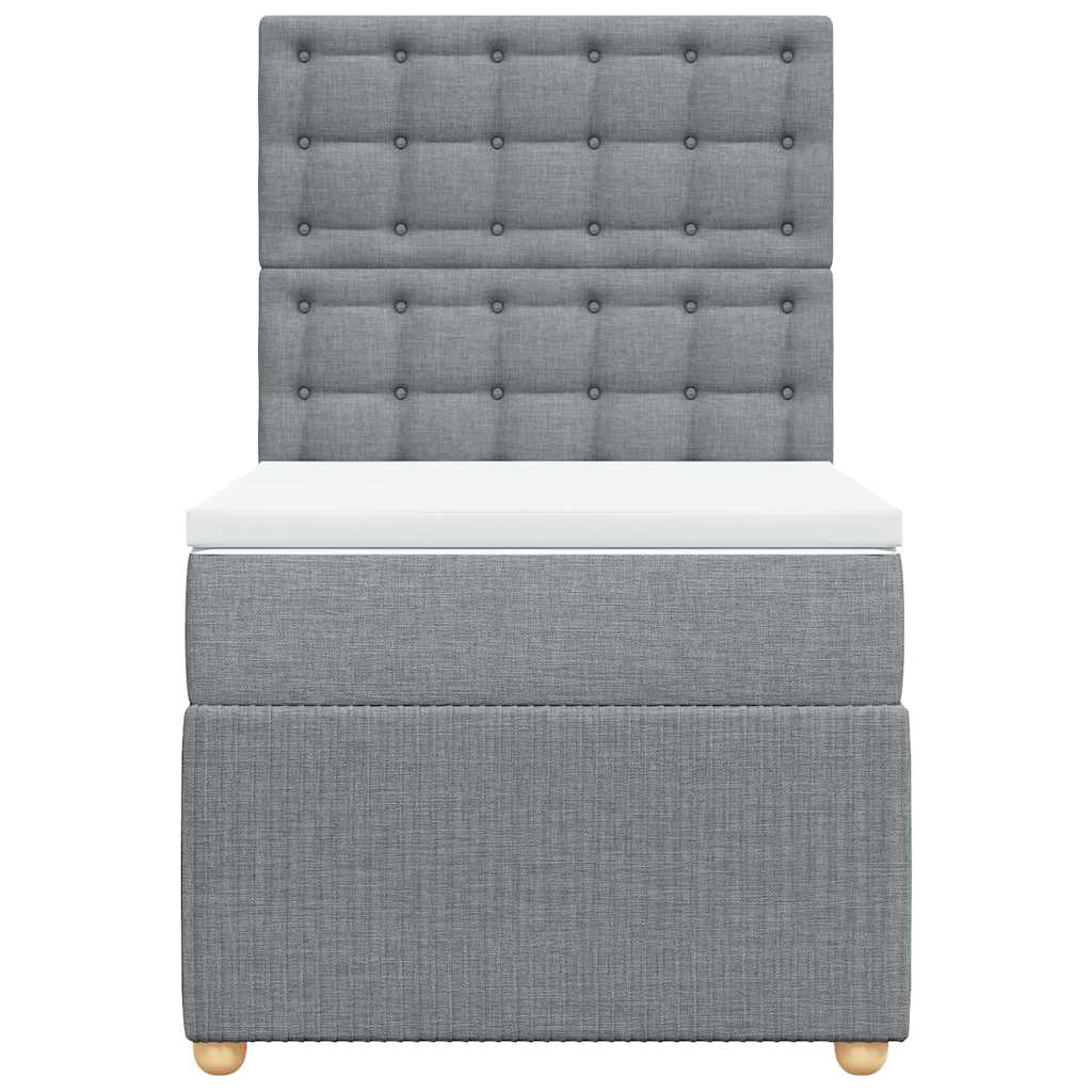 Sommier à lattes de lit avec matelas Gris clair 90x200 cm Tissu - XIOS