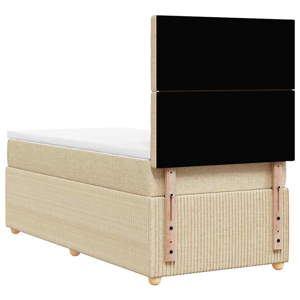 Sommier à lattes de lit avec matelas Crème 90x200 cm Tissu - XIOS