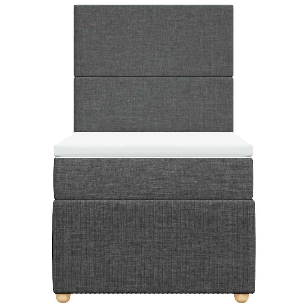 Sommier à lattes de lit avec matelas Gris foncé 100x200cm Tissu - XIOS