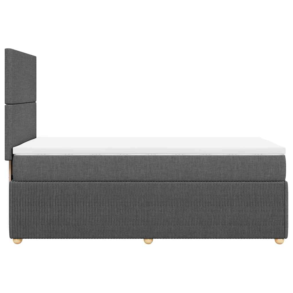 Sommier à lattes de lit avec matelas Gris foncé 100x200cm Tissu - XIOS