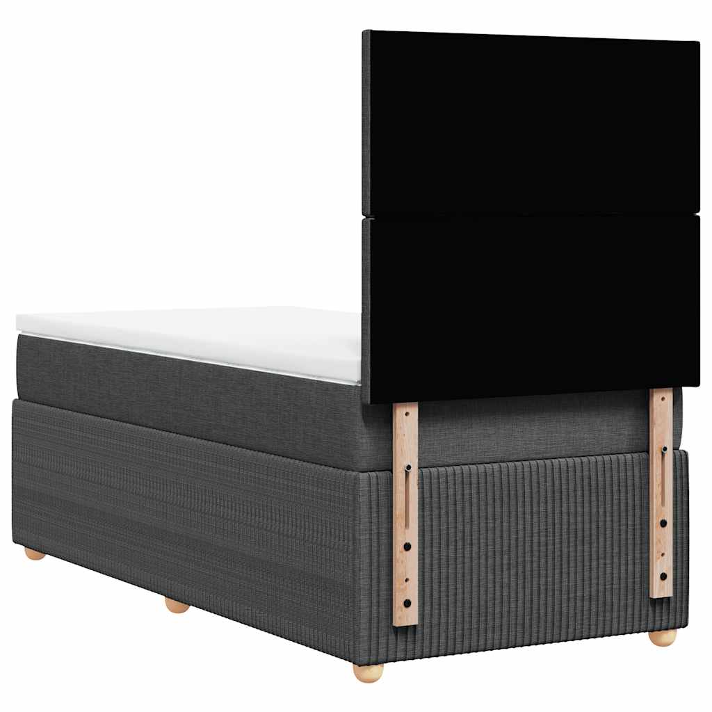 Sommier à lattes de lit avec matelas Gris foncé 100x200cm Tissu - XIOS