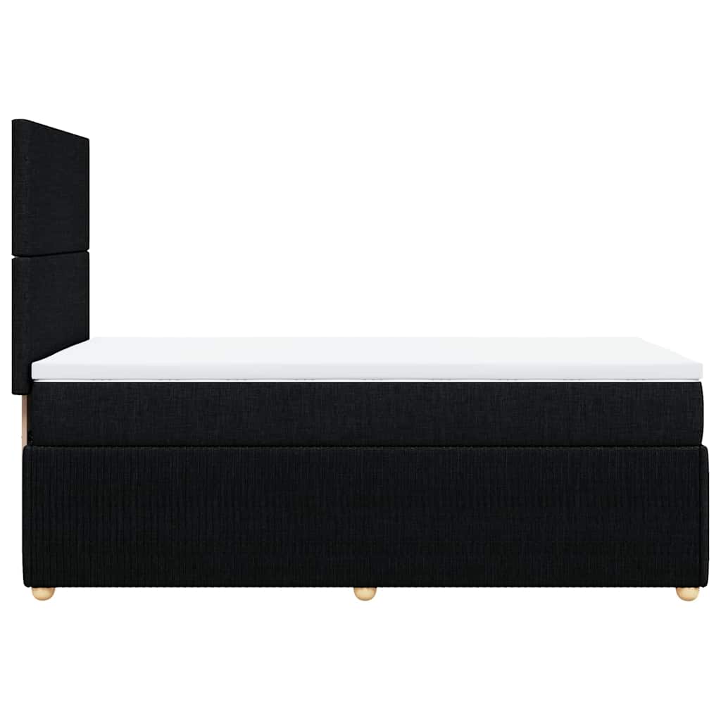 Sommier à lattes de lit avec matelas Noir 100x200 cm Tissu - XIOS
