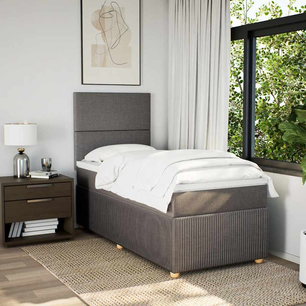 Sommier à lattes de lit avec matelas Taupe 100x200 cm Tissu - XIOS