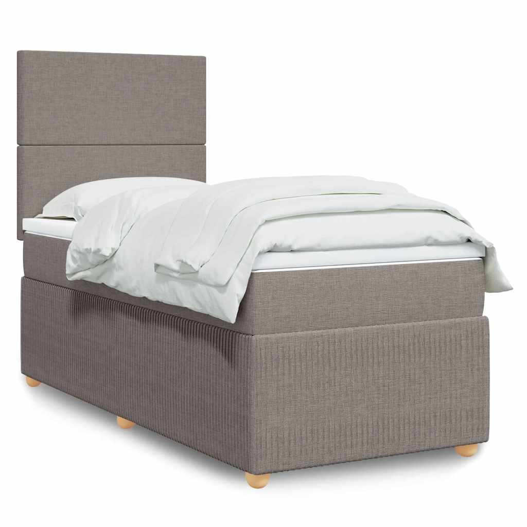 Sommier à lattes de lit avec matelas Taupe 100x200 cm Tissu - XIOS