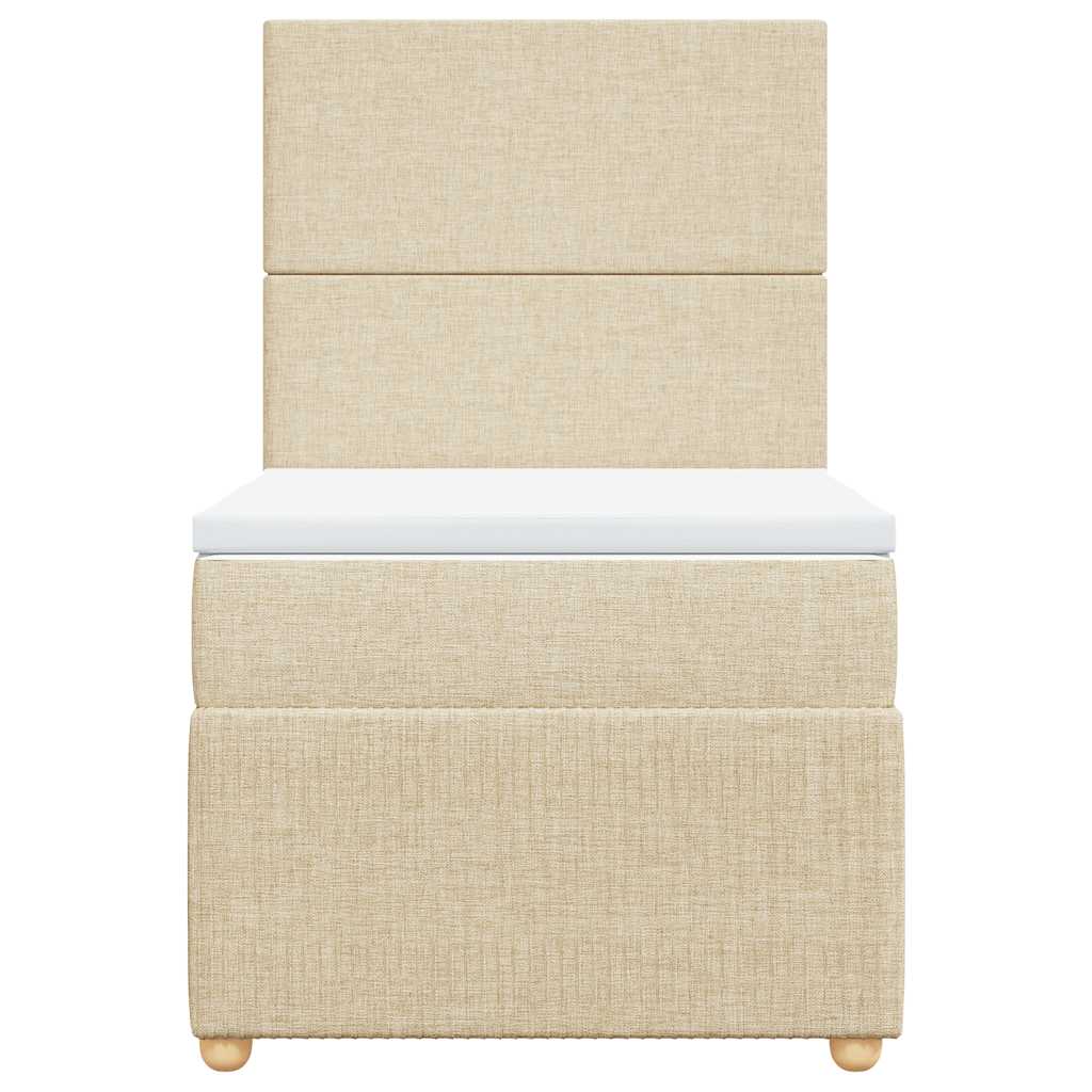 Sommier à lattes de lit avec matelas Crème 100x200 cm Tissu - XIOS