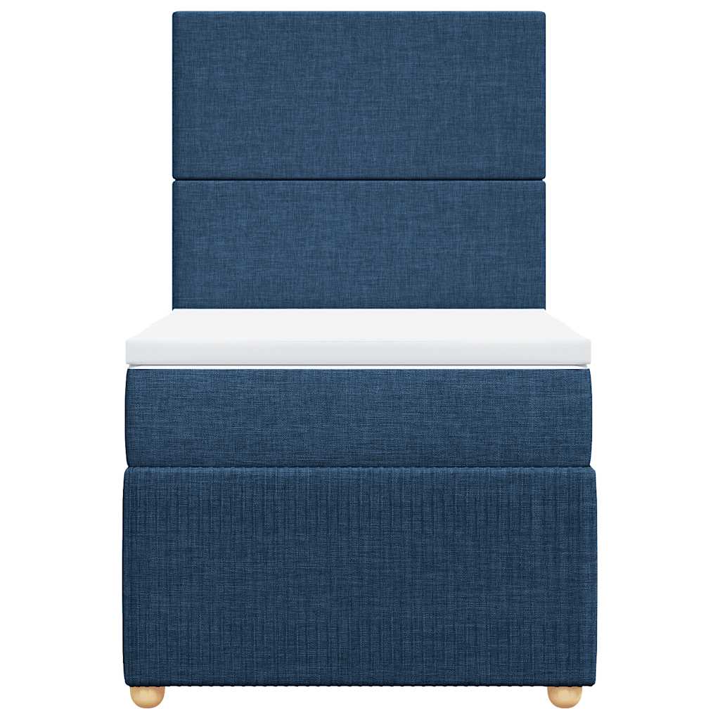 Sommier à lattes de lit avec matelas Bleu 100x200 cm Tissu - XIOS