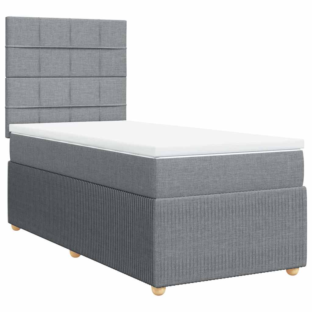 Sommier à lattes de lit avec matelas Gris clair 100x200cm Tissu - XIOS