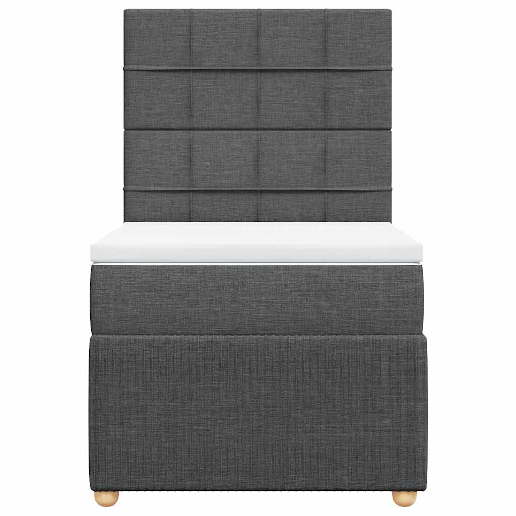 Sommier à lattes de lit avec matelas Gris foncé 100x200cm Tissu - XIOS