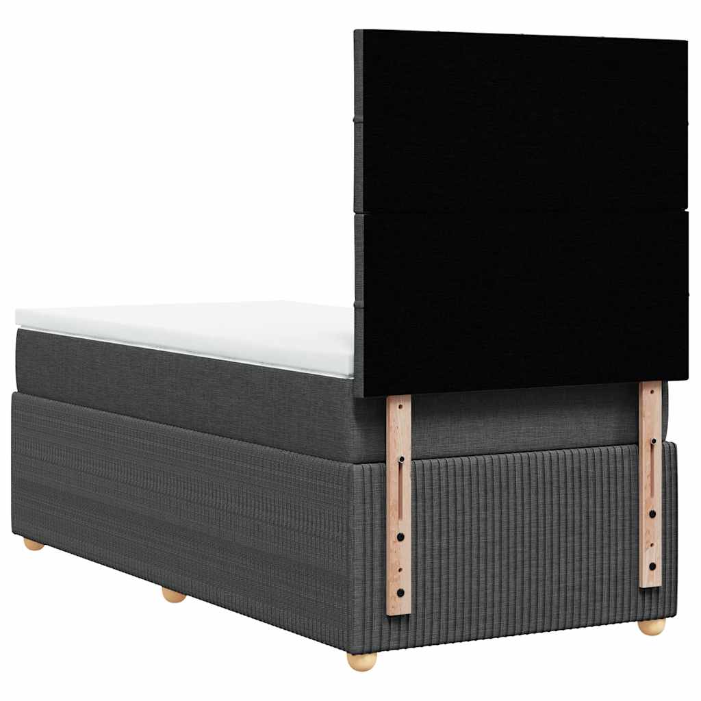 Sommier à lattes de lit avec matelas Gris foncé 100x200cm Tissu - XIOS