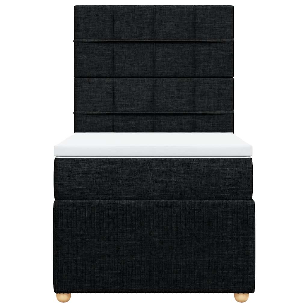Sommier à lattes de lit avec matelas Noir 100x200 cm Tissu - XIOS