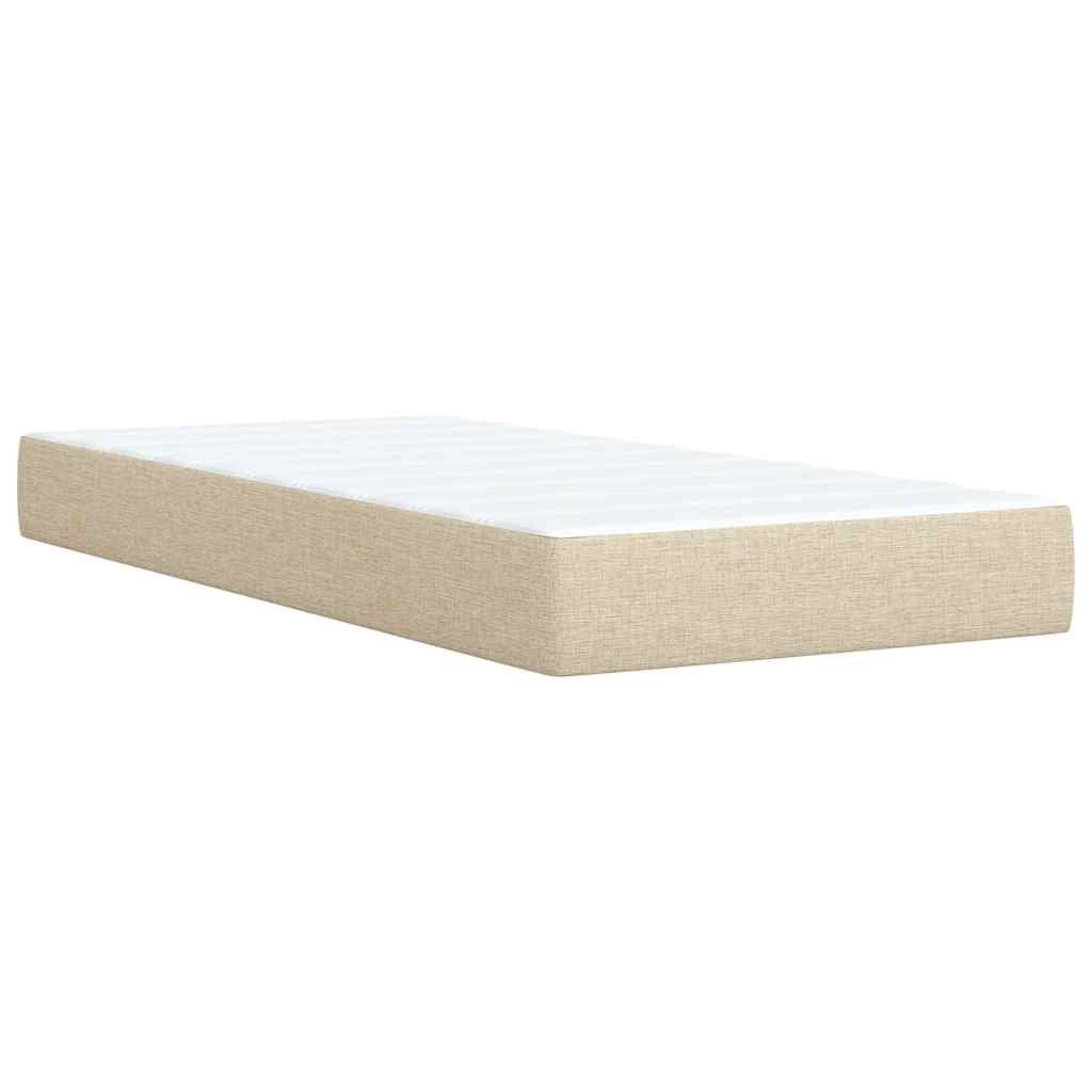 Sommier à lattes de lit avec matelas Crème 100x200 cm Tissu - XIOS