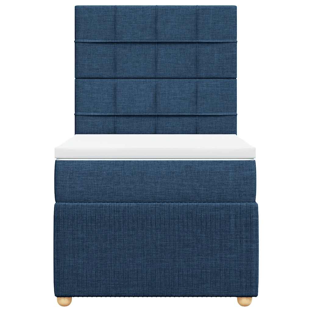 Sommier à lattes de lit avec matelas Bleu 100x200 cm Tissu - XIOS