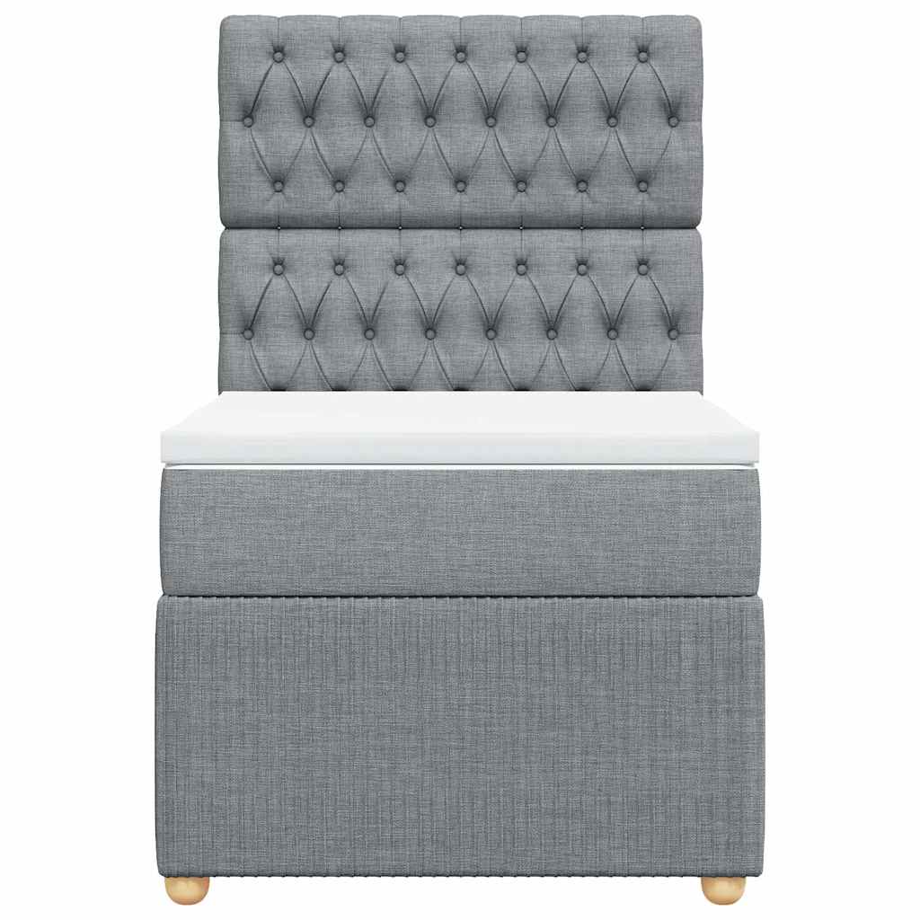Sommier à lattes de lit avec matelas Gris clair 100x200cm Tissu - XIOS