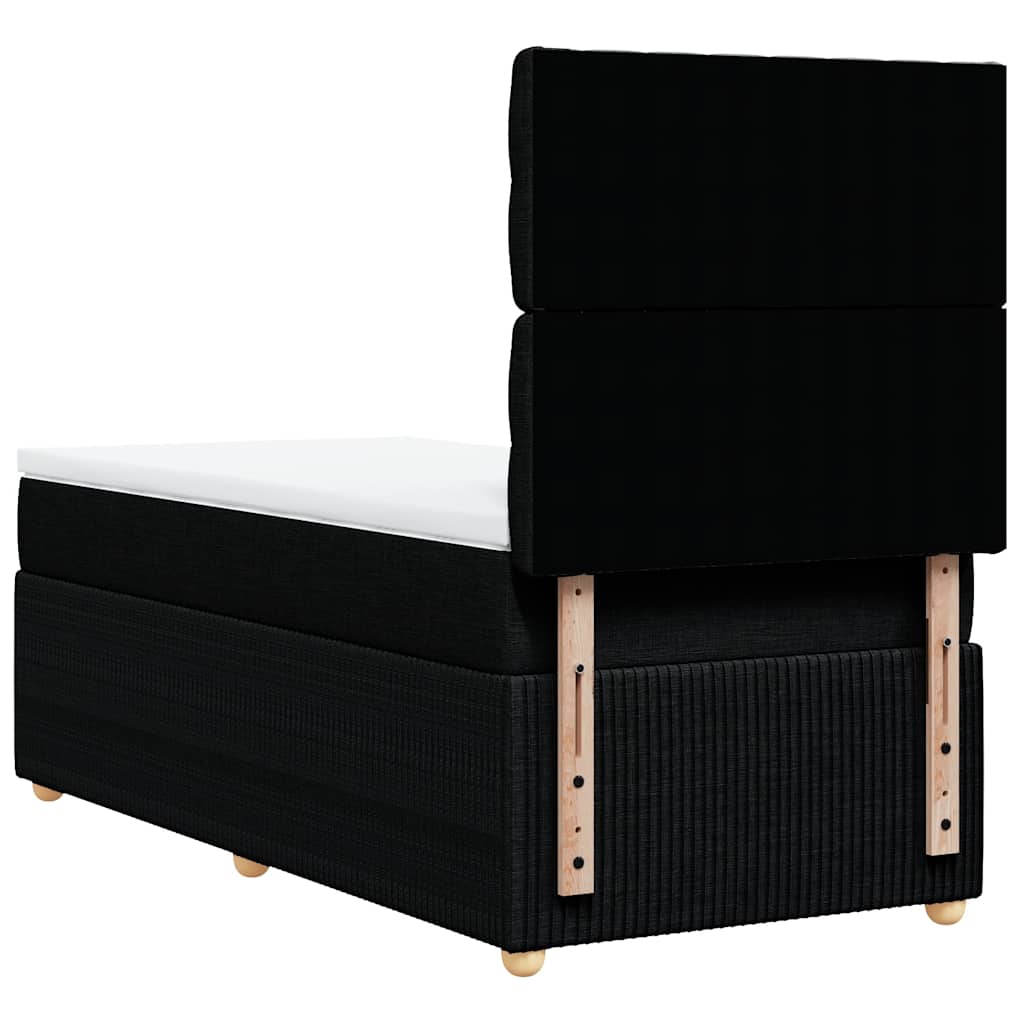 Sommier à lattes de lit avec matelas Noir 100x200 cm Tissu - XIOS