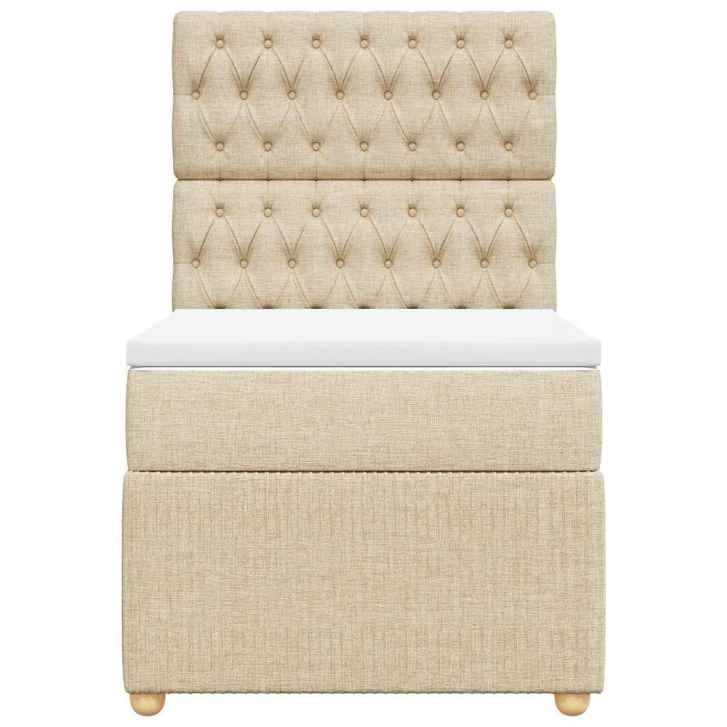 Sommier à lattes de lit avec matelas Crème 100x200 cm Tissu - XIOS