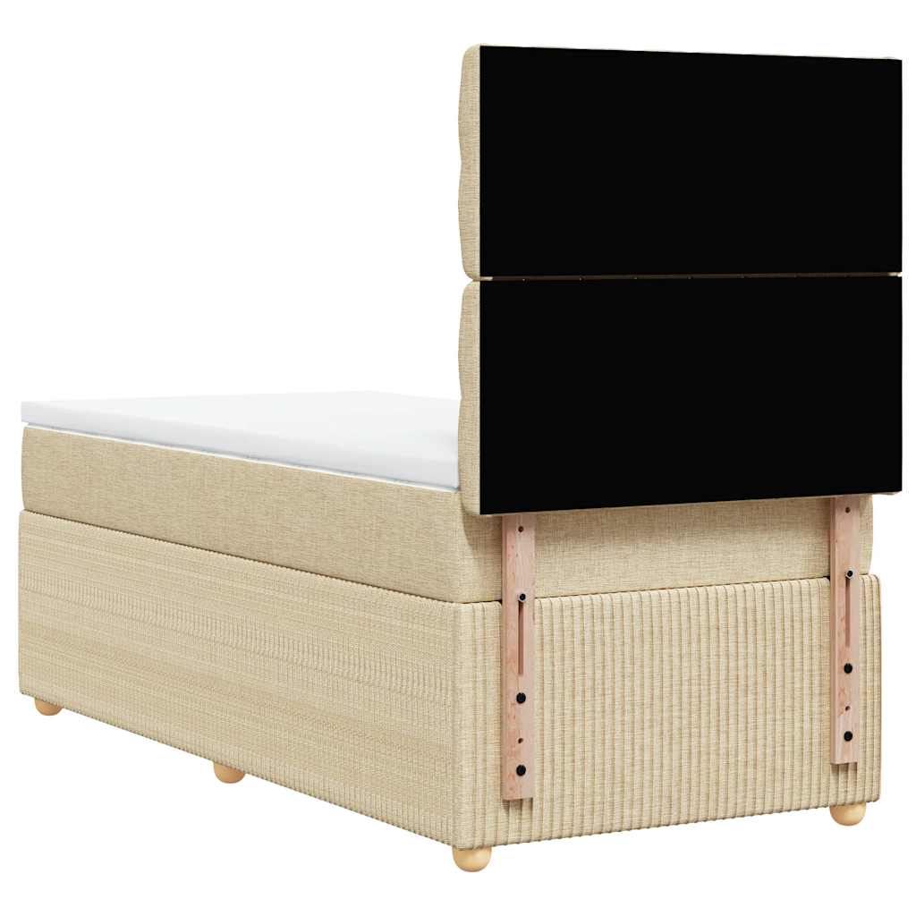 Sommier à lattes de lit avec matelas Crème 100x200 cm Tissu - XIOS