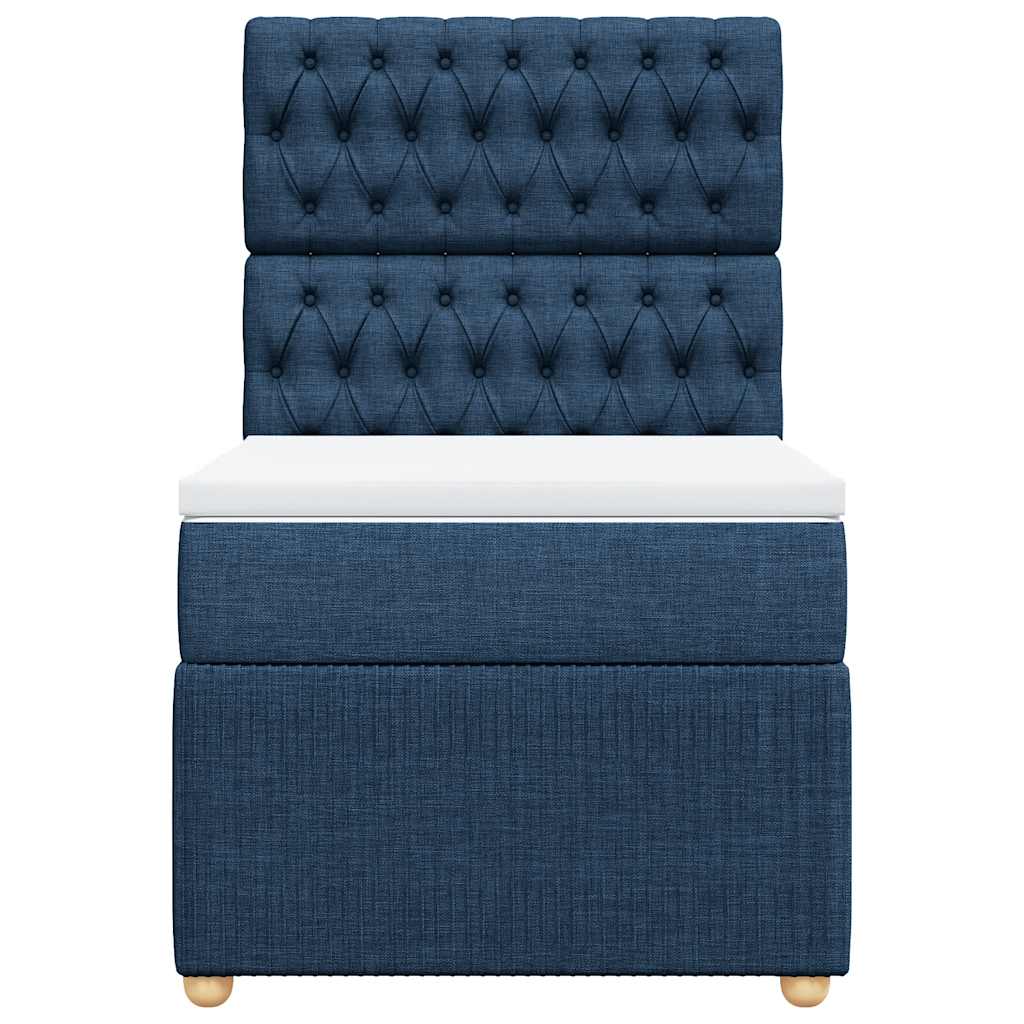 Sommier à lattes de lit avec matelas Bleu 100x200 cm Tissu - XIOS