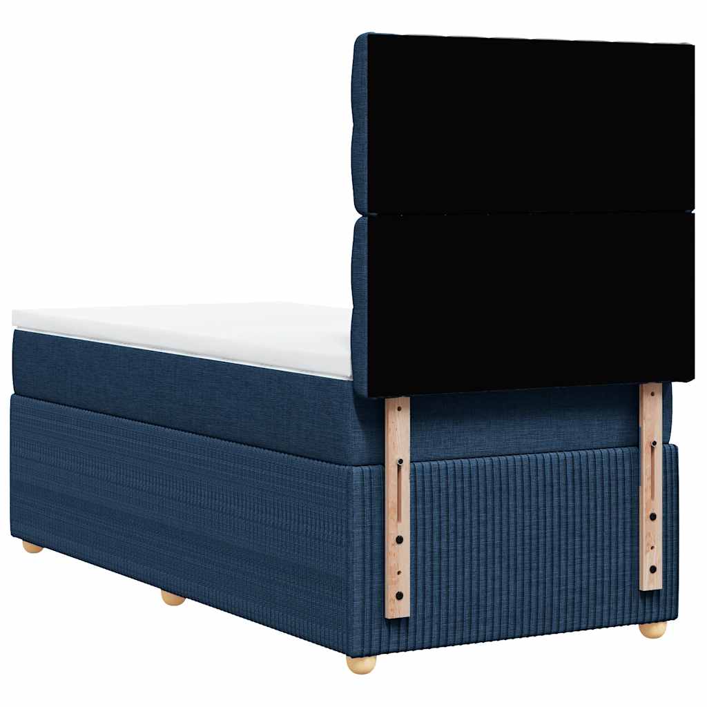 Sommier à lattes de lit avec matelas Bleu 100x200 cm Tissu - XIOS