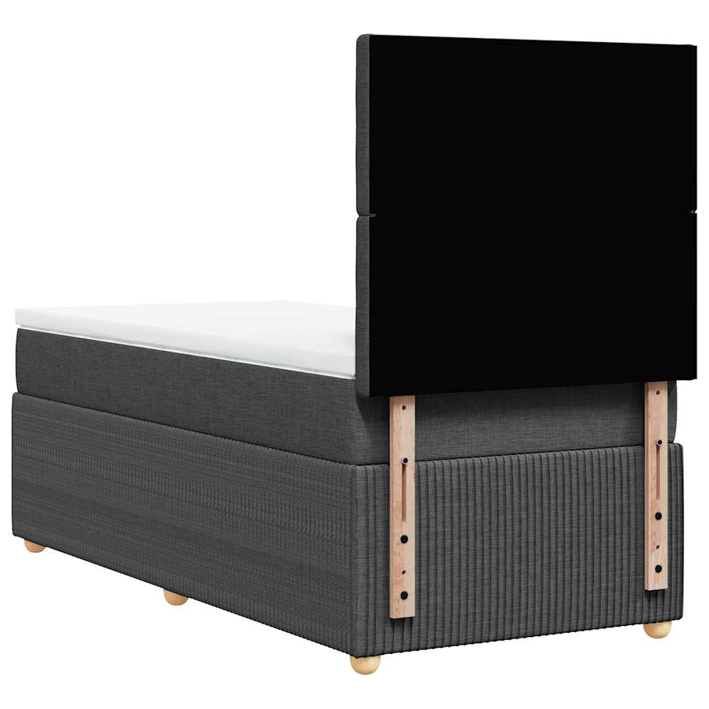 Sommier à lattes de lit avec matelas Gris foncé 100x200cm Tissu - XIOS