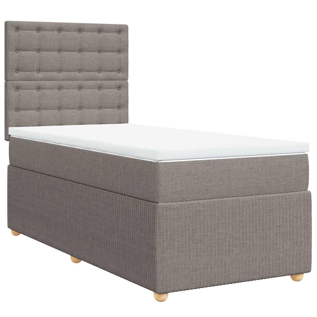 Sommier à lattes de lit avec matelas Taupe 100x200 cm Tissu - XIOS