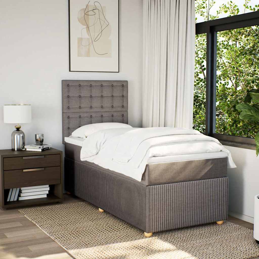 Sommier à lattes de lit avec matelas Taupe 100x200 cm Tissu - XIOS