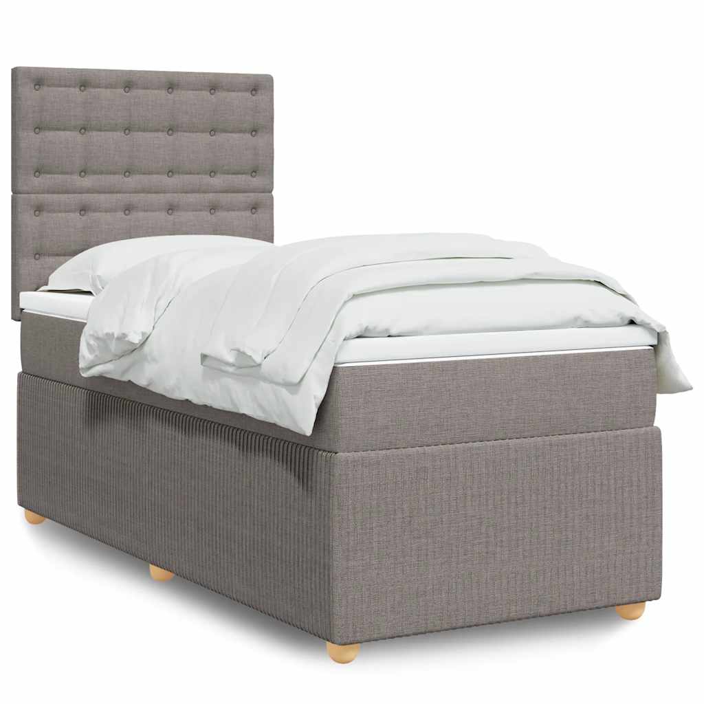 Sommier à lattes de lit avec matelas Taupe 100x200 cm Tissu - XIOS