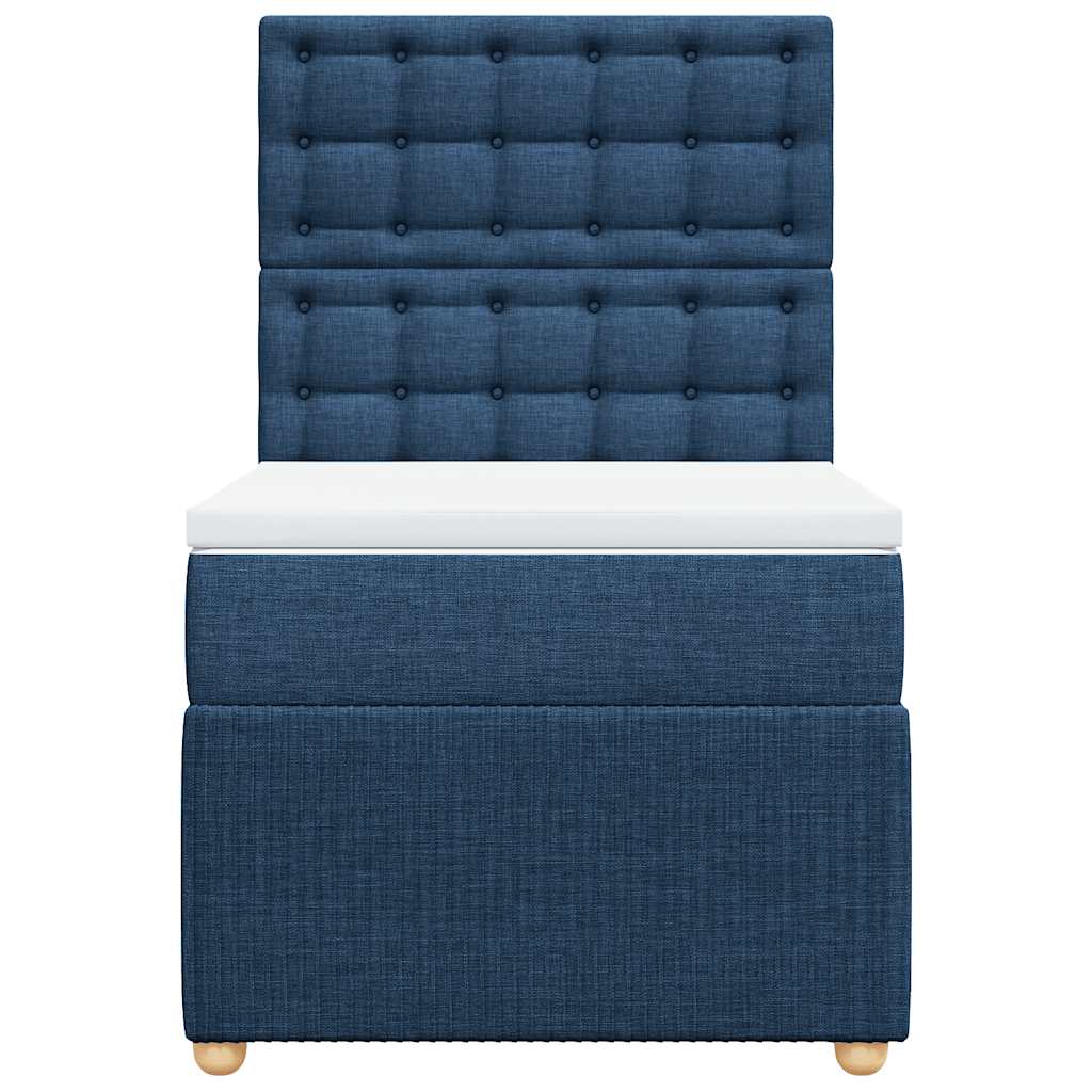 Sommier à lattes de lit avec matelas Bleu 100x200 cm Tissu - XIOS