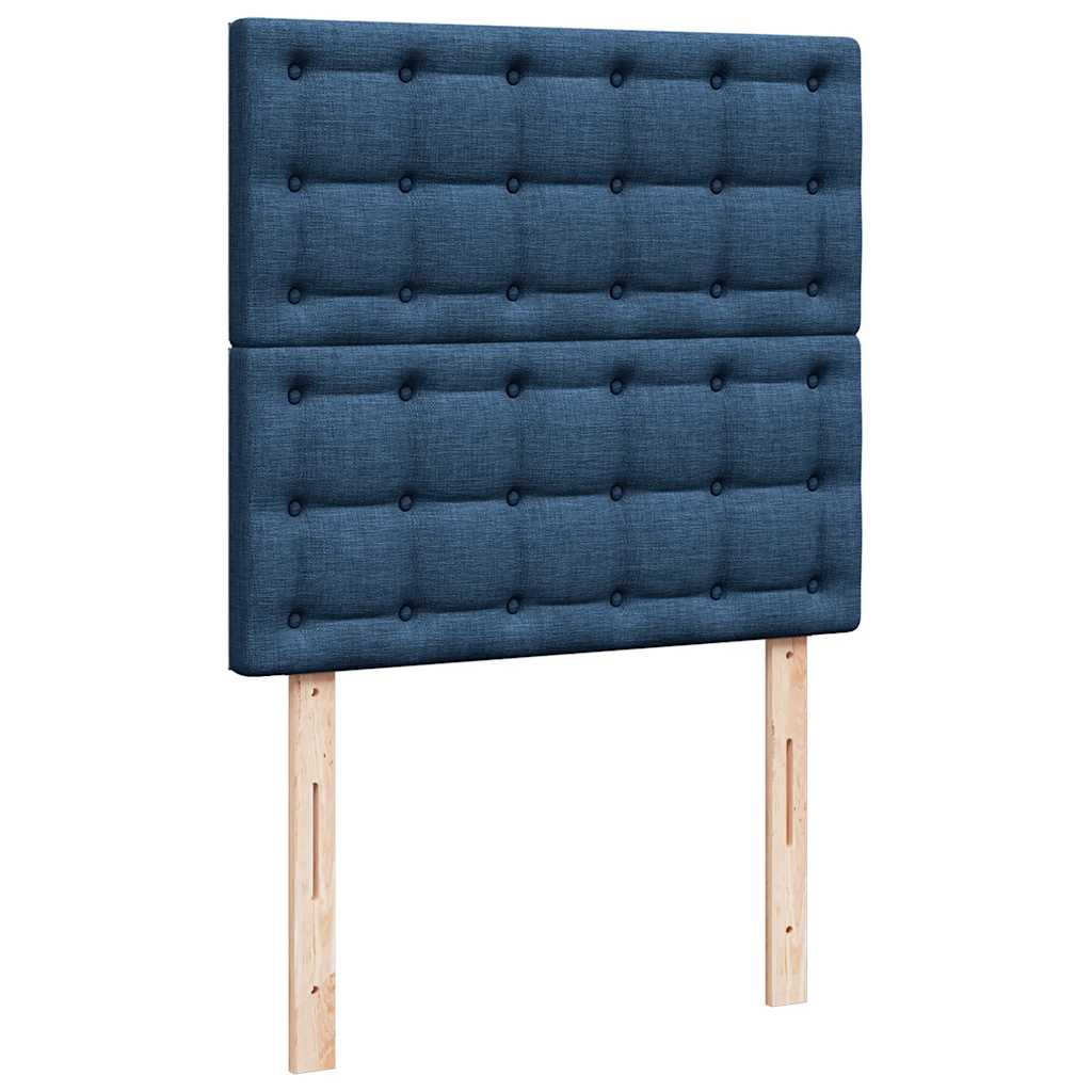 Sommier à lattes de lit avec matelas Bleu 100x200 cm Tissu - XIOS