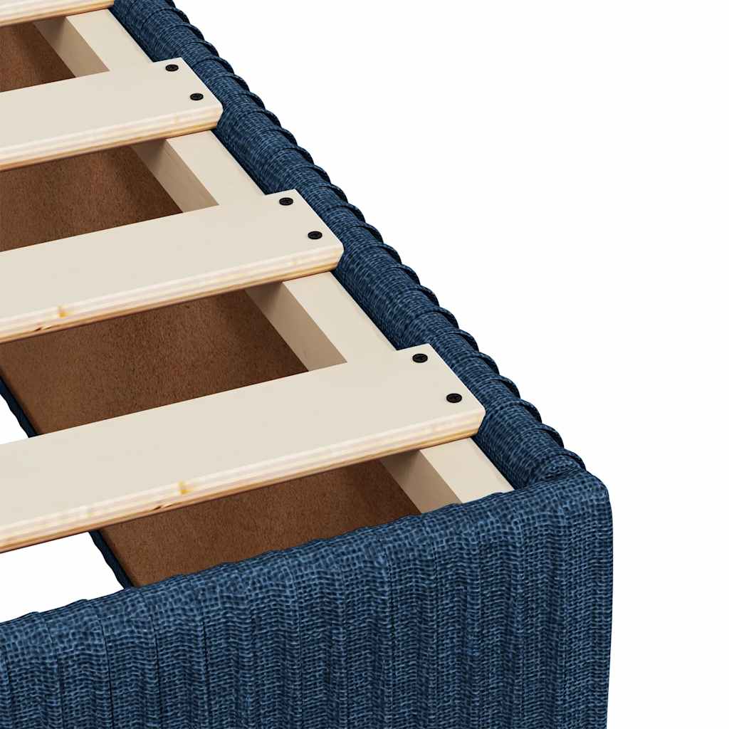 Sommier à lattes de lit avec matelas Bleu 100x200 cm Tissu - XIOS