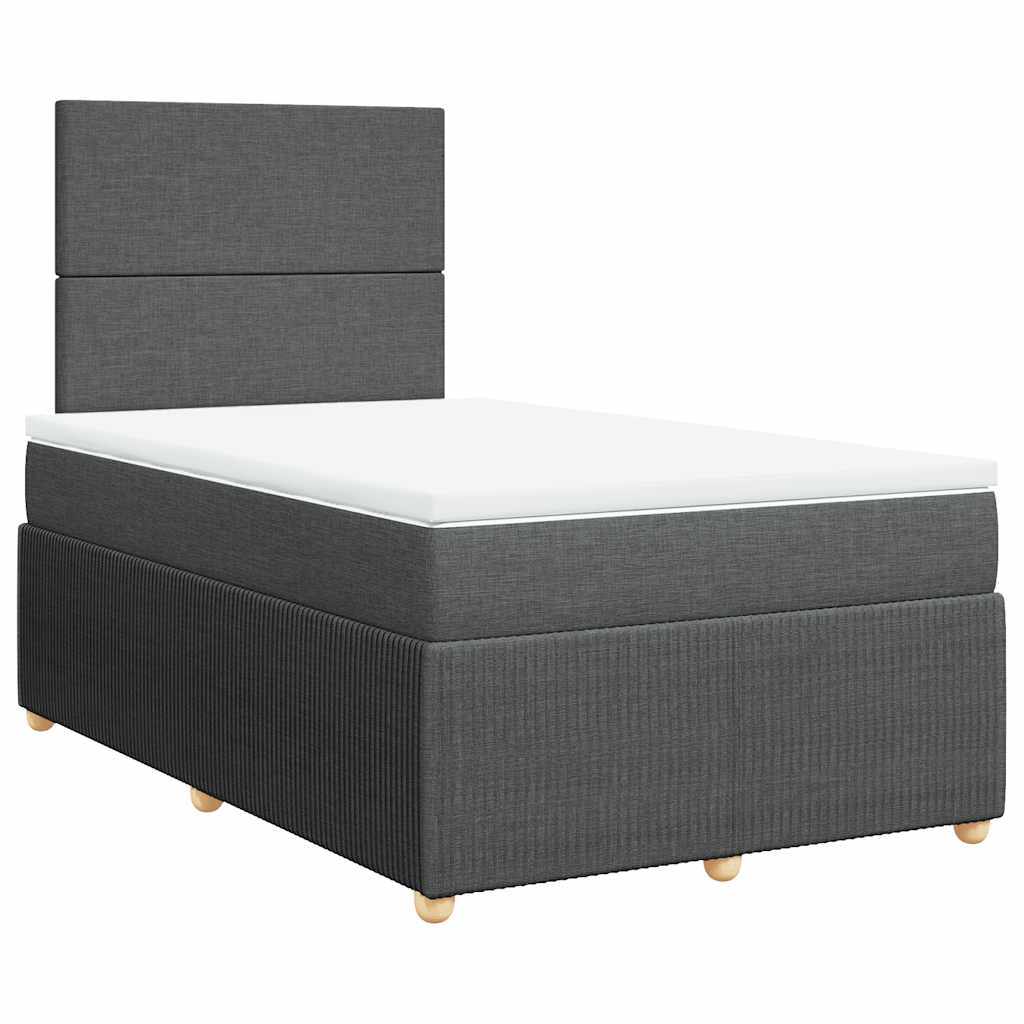 Sommier à lattes de lit avec matelas gris foncé 120x190cm tissu - XIOS
