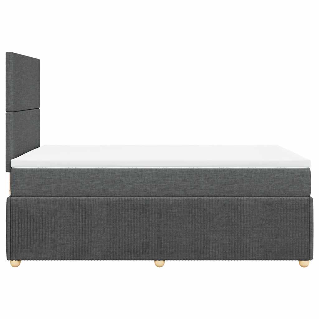 Sommier à lattes de lit avec matelas gris foncé 120x190cm tissu - XIOS