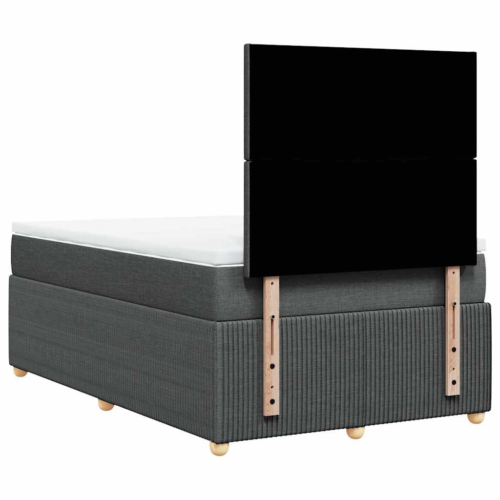 Sommier à lattes de lit avec matelas gris foncé 120x190cm tissu - XIOS