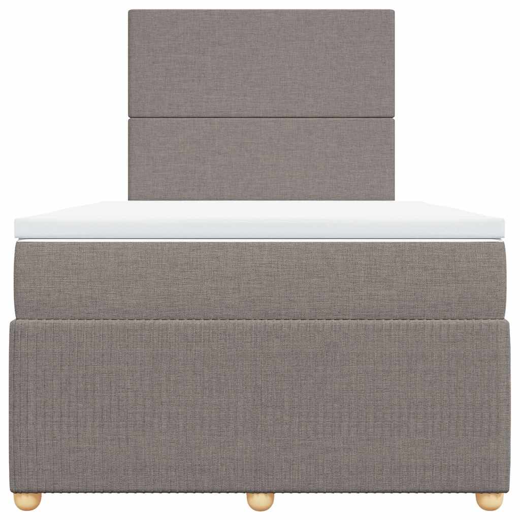 Sommier à lattes de lit avec matelas taupe 120x190 cm tissu - XIOS