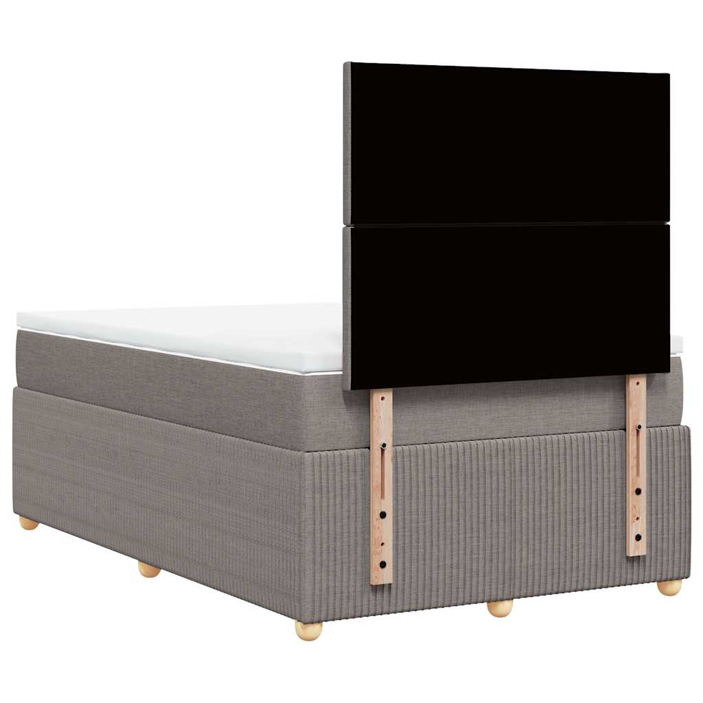 Sommier à lattes de lit avec matelas taupe 120x190 cm tissu - XIOS
