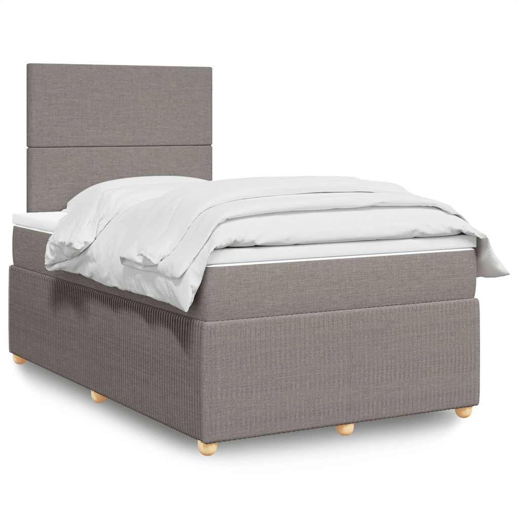 Sommier à lattes de lit avec matelas taupe 120x190 cm tissu - XIOS