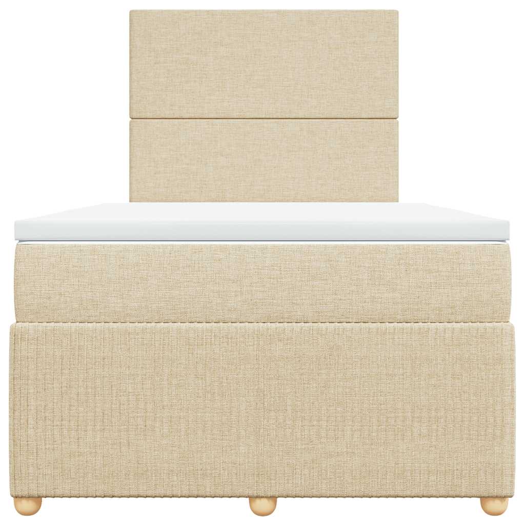 Sommier à lattes de lit avec matelas crème 120x190 cm tissu - XIOS