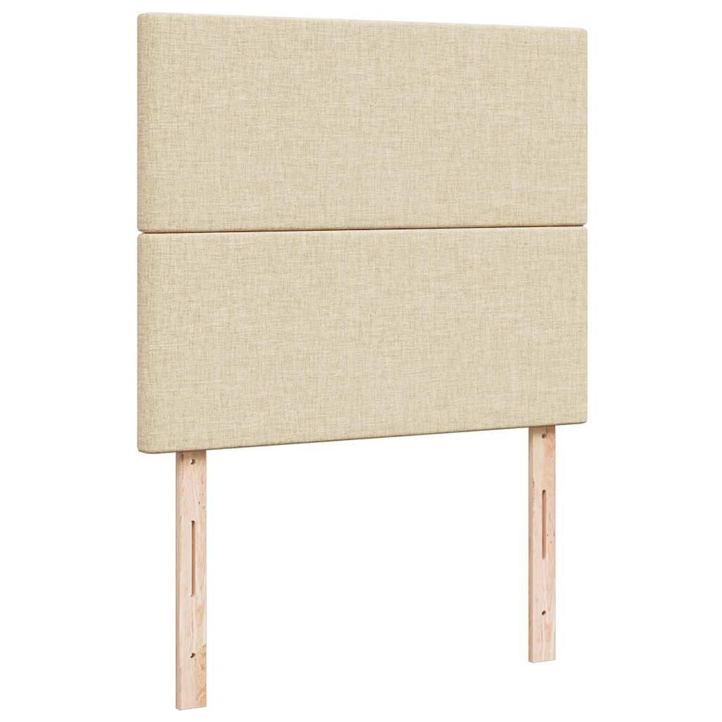 Sommier à lattes de lit avec matelas crème 120x190 cm tissu - XIOS