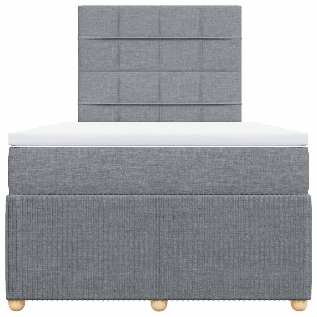 Sommier à lattes de lit et matelas gris clair 120x190 cm tissu - XIOS