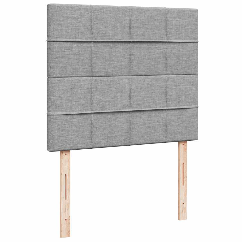 Sommier à lattes de lit et matelas gris clair 120x190 cm tissu - XIOS