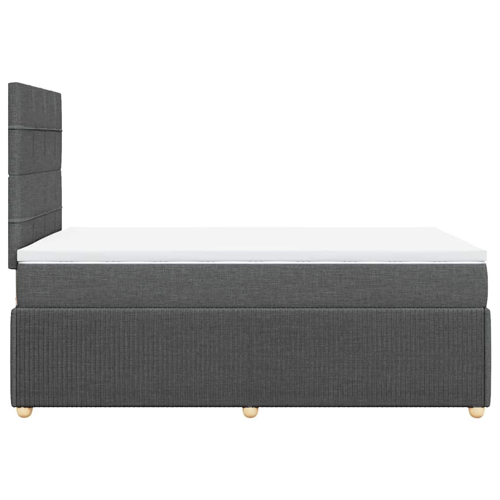 Sommier à lattes de lit avec matelas gris foncé 120x190cm tissu - XIOS