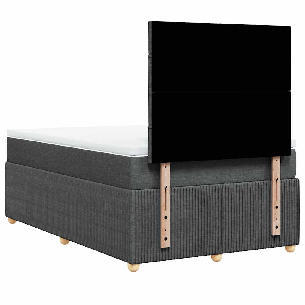 Sommier à lattes de lit avec matelas gris foncé 120x190cm tissu - XIOS