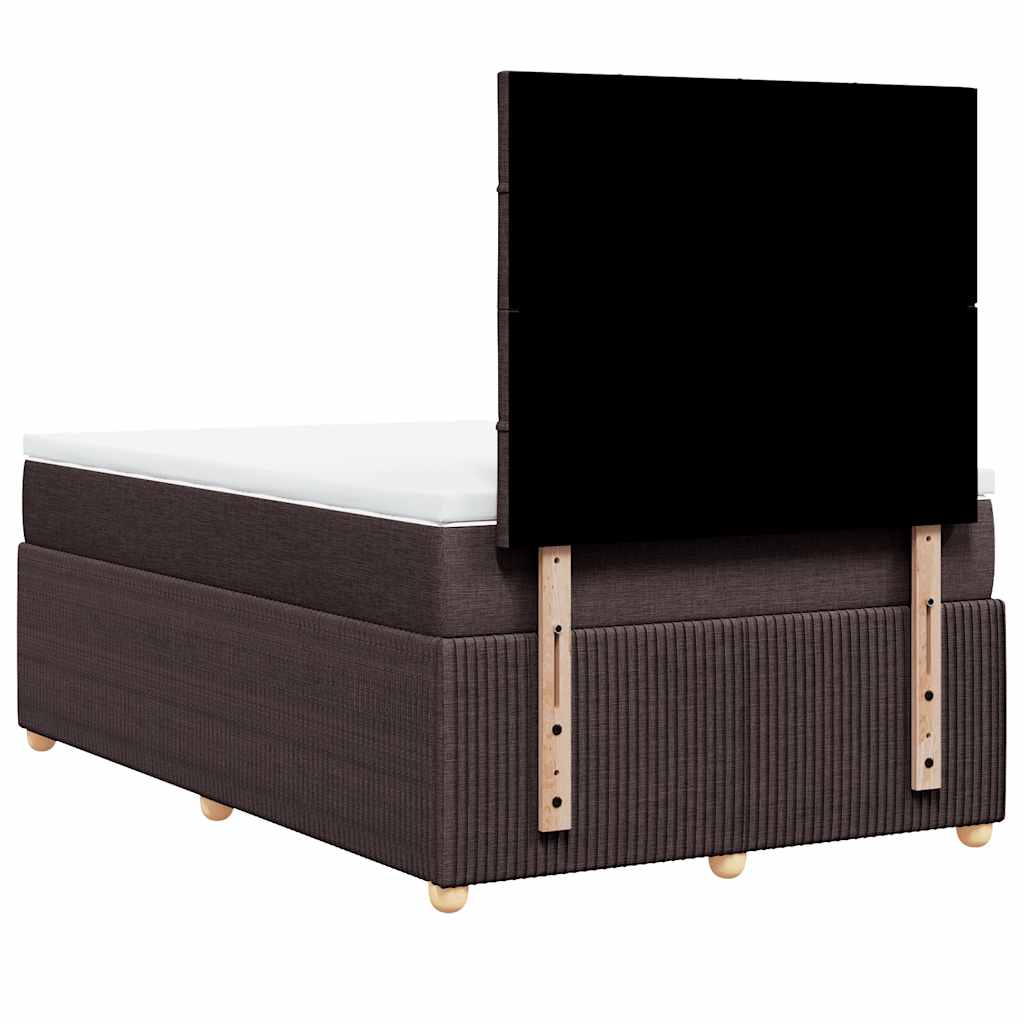 Sommier à lattes de lit et matelas marron foncé 120x190cm tissu - XIOS