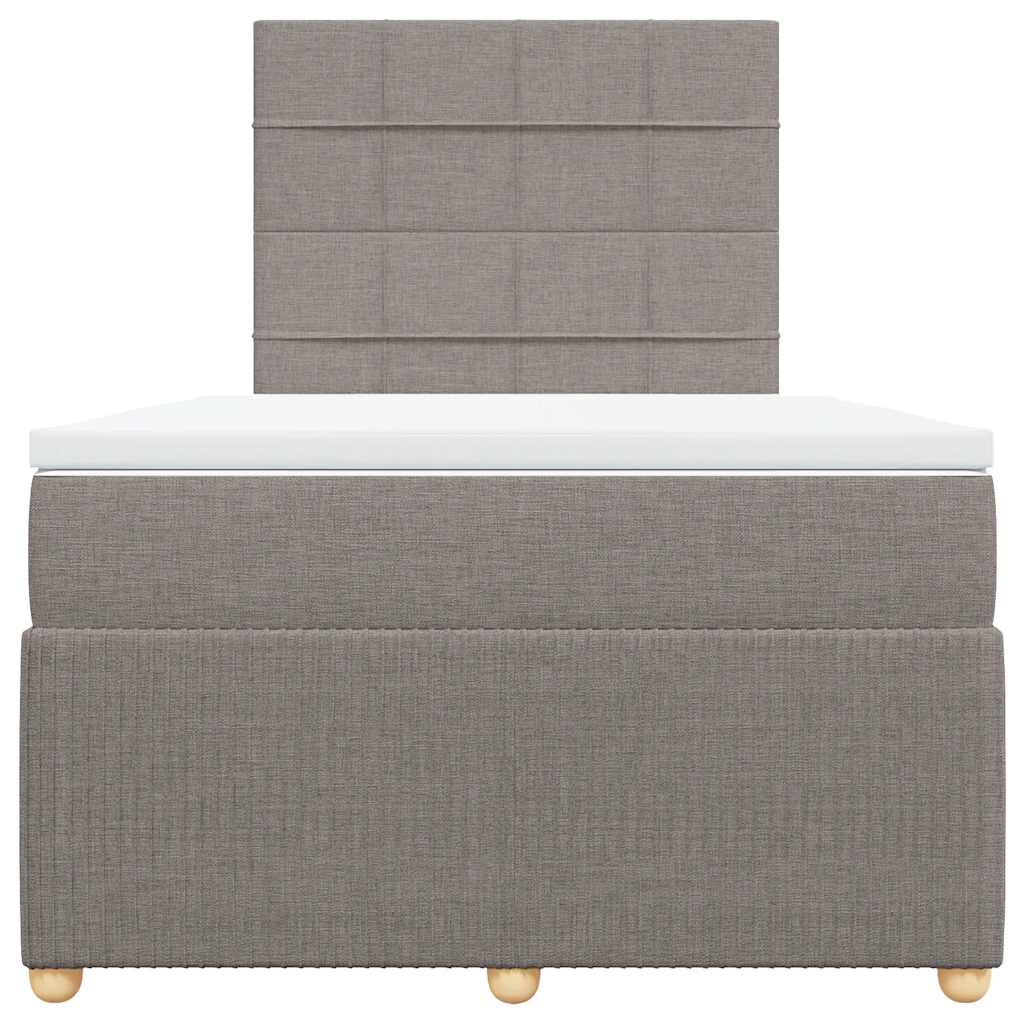 Sommier à lattes de lit avec matelas taupe 120x190 cm tissu - XIOS