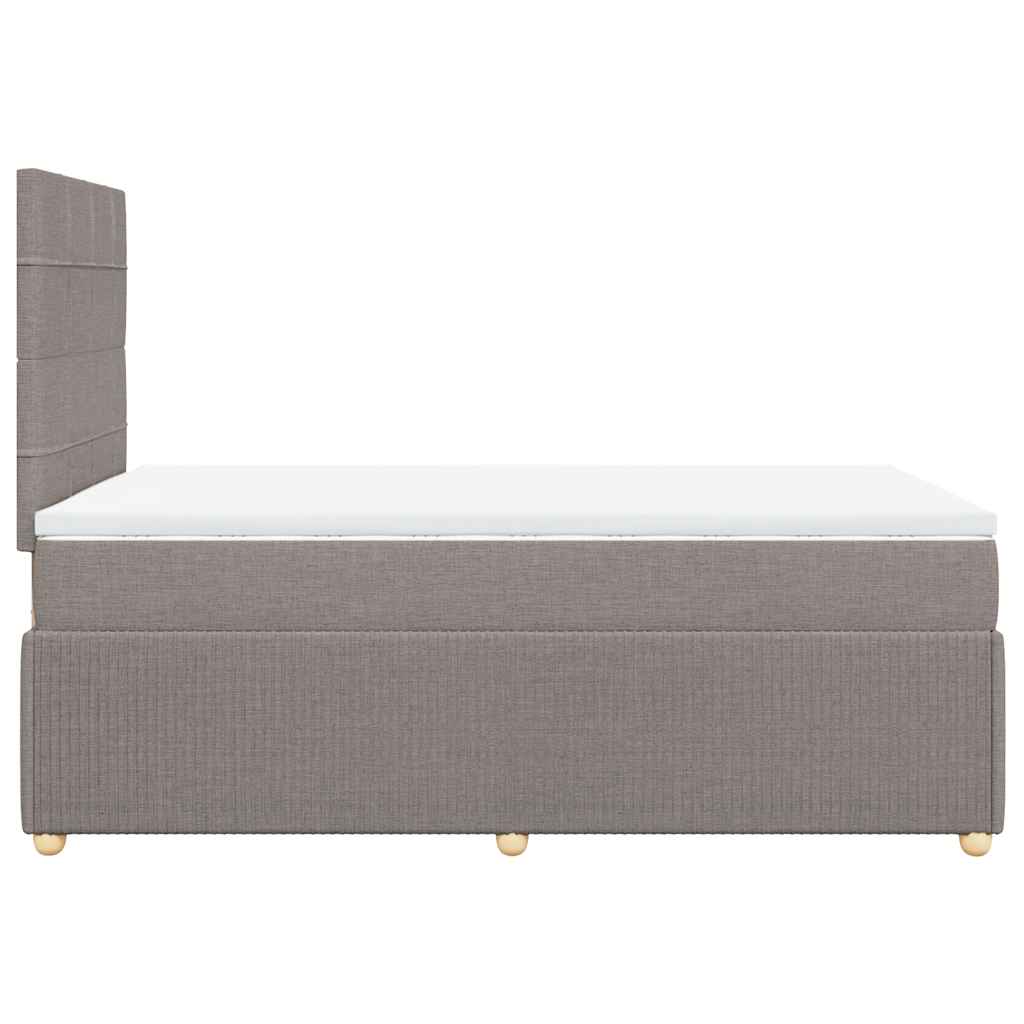 Sommier à lattes de lit avec matelas taupe 120x190 cm tissu - XIOS