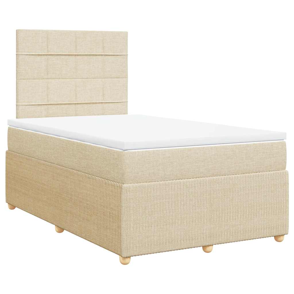 Sommier à lattes de lit avec matelas crème 120x190 cm tissu - XIOS