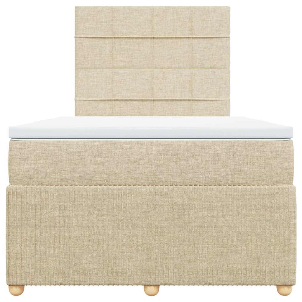 Sommier à lattes de lit avec matelas crème 120x190 cm tissu - XIOS