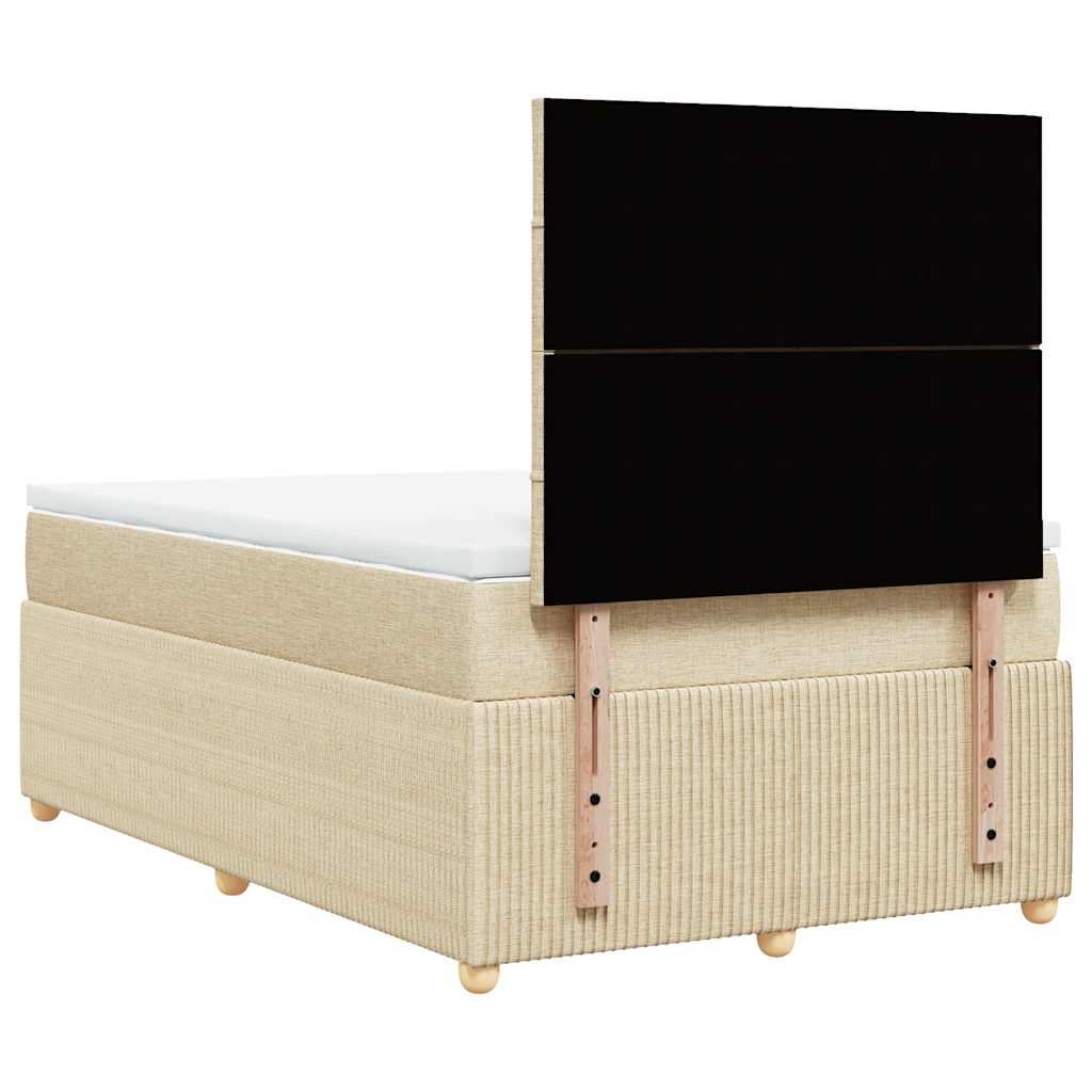 Sommier à lattes de lit avec matelas crème 120x190 cm tissu - XIOS