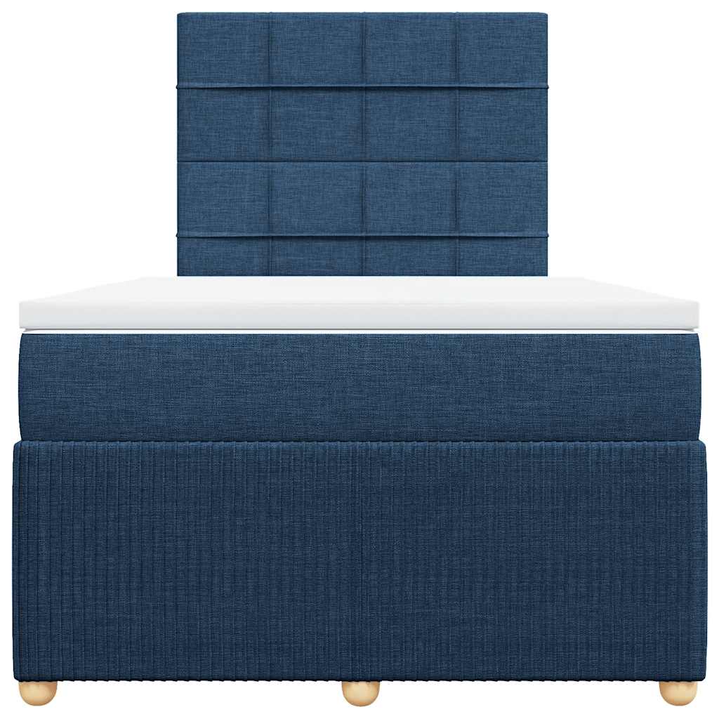 Sommier à lattes de lit avec matelas bleu 120x190 cm tissu - XIOS