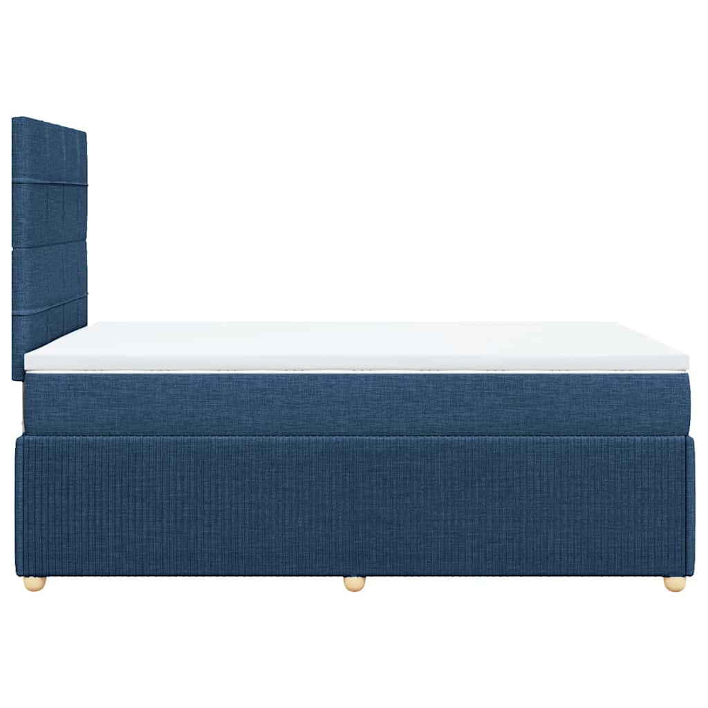 Sommier à lattes de lit avec matelas bleu 120x190 cm tissu - XIOS