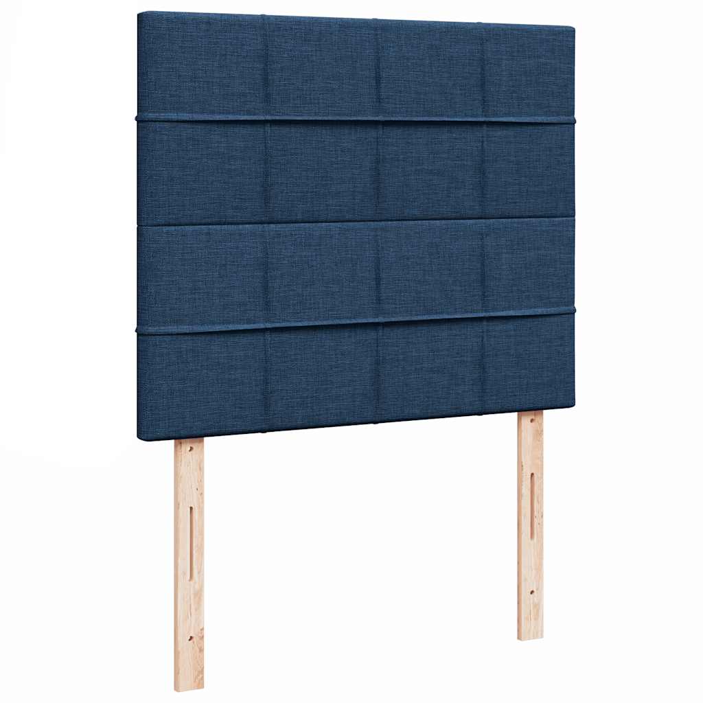Sommier à lattes de lit avec matelas bleu 120x190 cm tissu - XIOS